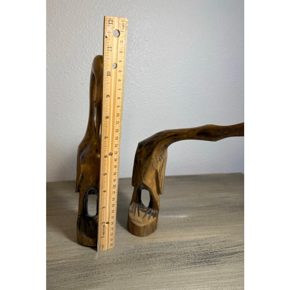 MCM vintage hand-carved wooden bird sculptures - Picture 7 of 8